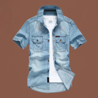 🔥50% OFF on selected products🎉Men's Casual Denim Short Sleeve Shirt