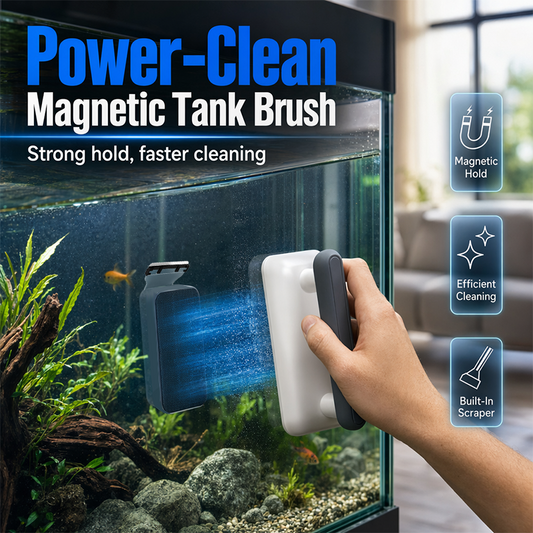 🧲 Magnetic Aquarium Glass Cleaner — Strong Magnet Scrubber for Fish Tanks | Floating Inner Pad | No Wet Hands