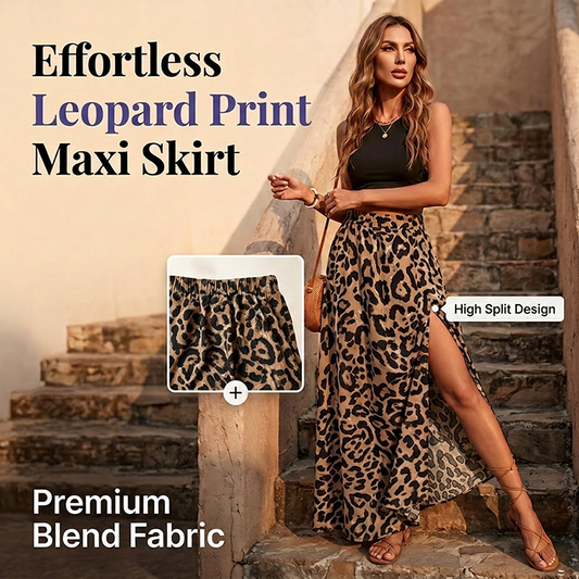 🔥50% OFF on selected products🎉Women's Leopard Print High Split Maxi Skirt