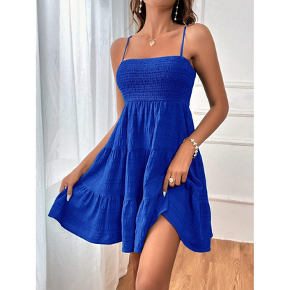 💙60% OFF! 👗 Sleeveless Smocked Mini Dress – Breezy Fit, Effortless Chic ✨