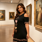 🎉 2026 Sale — Over 30,100 Sold 🐆 Plus Size Friendly Cold Shoulder Leopard Trim T-Shirt Dress – Curvy Casual Dress ❤️