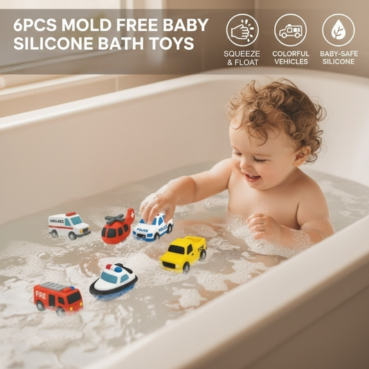 ⏳Limited time –60% OFF⏰6PCS Mold-Free Baby Silicone Bath Toys