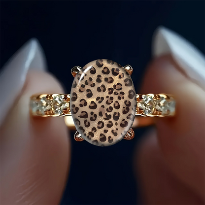🐆 50% OFF NOW! 💍 Vintage Leopard Print Oval Ring – Unique design, sparkling stones & bold style – Perfect for everyday glamour & gifts ✨