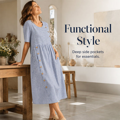👗2026 Summer New Arrivals 50% OFF💥Women’s Casual Striped Relaxed Fit Dress📍GB