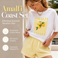 👚 Women's Lemon Graphic T-Shirt & Striped Shorts Set — Summer Co-Ord with Oversized Tee & Matching Shorts