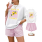 👚 Women's Lemon Graphic T-Shirt & Striped Shorts Set — Summer Co-Ord with Oversized Tee & Matching Shorts
