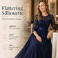👗 LIMITED-TIME 50% OFF!🔥Women's 3/4 Sleeve Lace Chiffon Maxi Dress, Formal Evening Wedding Guest Long Gown