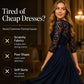 👗 LIMITED-TIME 50% OFF!🔥Women's 3/4 Sleeve Lace Chiffon Maxi Dress, Formal Evening Wedding Guest Long Gown