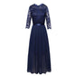 👗 LIMITED-TIME 50% OFF!🔥Women's 3/4 Sleeve Lace Chiffon Maxi Dress, Formal Evening Wedding Guest Long Gown