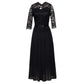 👗 LIMITED-TIME 50% OFF!🔥Women's 3/4 Sleeve Lace Chiffon Maxi Dress, Formal Evening Wedding Guest Long Gown