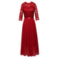 👗 LIMITED-TIME 50% OFF!🔥Women's 3/4 Sleeve Lace Chiffon Maxi Dress, Formal Evening Wedding Guest Long Gown
