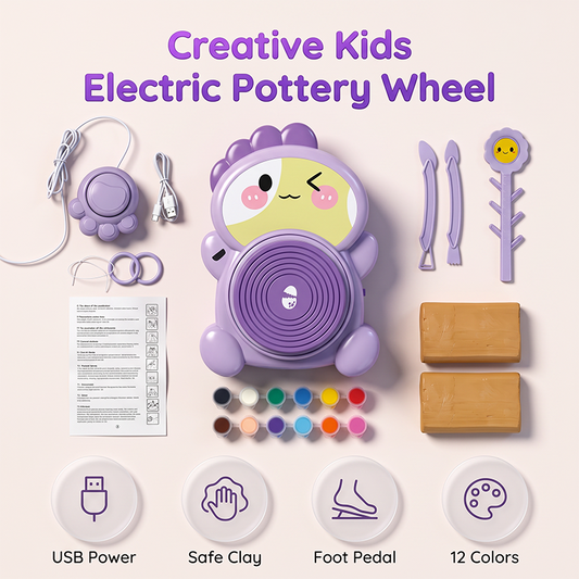 🔥50% OFF on selected products🎉Kids Electric Pottery Wheel DIY Clay Craft Kit
