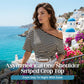 Women's Asymmetrical One-Shoulder Striped Crop Top