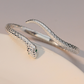 🎁2026 New Arrivals 40% OFF💥Vintage Snake Bangle Bracelet – Adjustable Open Cuff with Textured Scale Details & Green Eye Accents ✨
