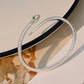 🎁2026 New Arrivals 40% OFF💥Vintage Snake Bangle Bracelet – Adjustable Open Cuff with Textured Scale Details & Green Eye Accents ✨