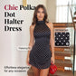 🔥50% OFF on selected products🎉Women's Halter Neck Sleeveless Polka Dot Mini Dress