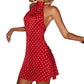 🔥50% OFF on selected products🎉Women's Halter Neck Sleeveless Polka Dot Mini Dress