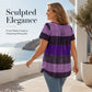 🏖️Summer Hot Sale 50% OFF🏝️👚Women's Casual Plus Size Color Block Top✨