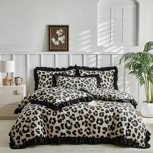 ⏳🔥LIMITED-TIME 50% OFF! ⏰🐆 Leopard Print Ruffled Duvet Cover Set – Soft fabric, chic ruffle detail & vibrant print – Perfect for a bold, cozy bedroom makeover 🛌✨