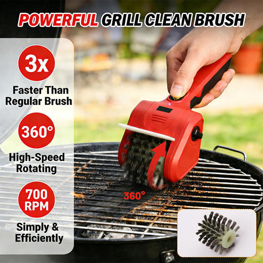 🧹 55% OFF NOW! 🔥 Electric Grill Cleaner – 700RPM Rotating Brush, Cordless & Interchangeable Heads 🥩