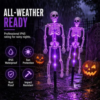 🎊 Special Blowout 🔥Solar Skeleton Ground Stake Lights Outdoor Waterproof Halloween Decor Lights