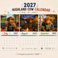 🎁Last Day Promotion 50% OFF🔥2027 Funny Highland Cow Wall Calendar | A4 Hanging Calendar | Designed by Isabel Kline