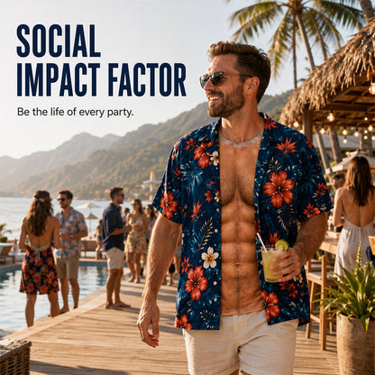 📢📢40% OFF !! ⏰Men Hawaiian Shirt Tropical Floral Print Short Sleeve Casual Beach Button Down Shirt