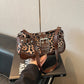 🐆 LIMITED TIME 50% OFF! 🤎 Retro Leopard Print Shoulder Bag for Women – Vintage Style Crossbody Handbag with Rivet Accents ✨