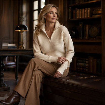 🧥✨ Women's Quarter Zip Pullover – 50% OFF! Soft stretch, ribbed texture, relaxed fit – sporty everyday style. 🔥🌸