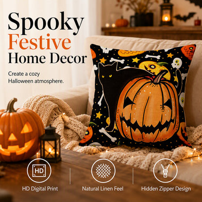 Halloween Pumpkin Throw Pillow Cover