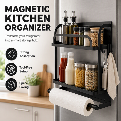 📢📢50% OFF !! ⏰Magnetic Fridge Organizer Rack