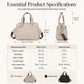 Casual Canvas Tote Bag with Pleated Side Pockets for Women