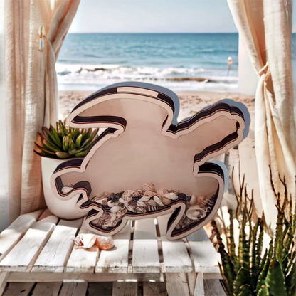 🐢Creative Wood Sea Turtle Shell Organizer
