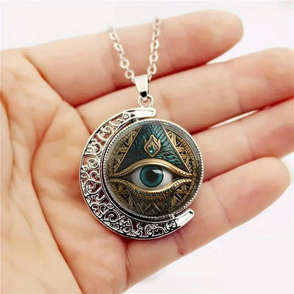⏳🔥LIMITED-TIME 50% OFF! ⏰👁️ Vintage All Seeing Eye Pendant Zinc Alloy Necklace ✨