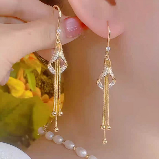 ⏳🔥LIMITED-TIME 50% OFF! ⏰Elegant Geometric Tassel Hook Earrings