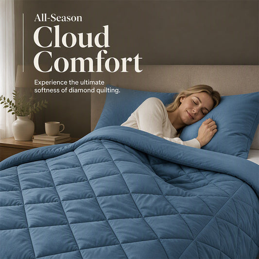 ⏳🔥LIMITED-TIME 50% OFF! ⏰🛏️3-Piece Quilted Comforter Set with Shams☁️