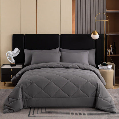 ⏳🔥LIMITED-TIME 50% OFF! ⏰🛏️3-Piece Quilted Comforter Set with Shams☁️