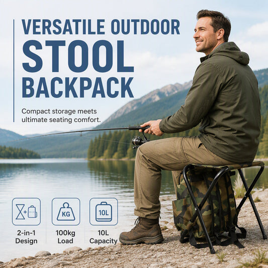 ⏳🔥LIMITED-TIME 50% OFF! ⏰Portable Folding Chair Backpack 2-in-1 Outdoor Camping Stool