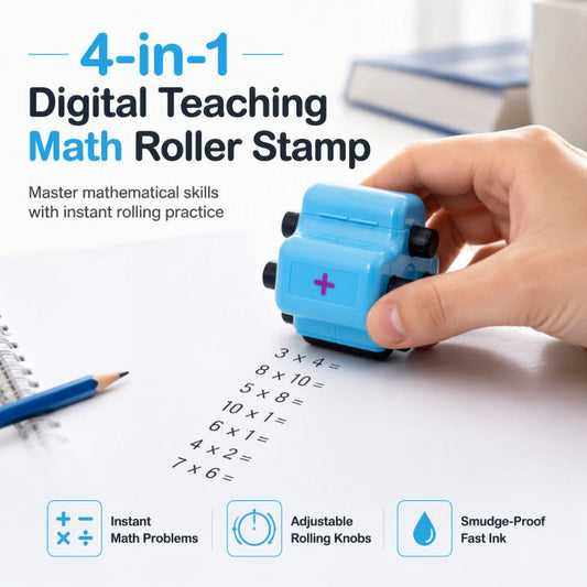 ⏳🔥LIMITED-TIME 50% OFF! ⏰4-in-1 Math Roller Stamp📖