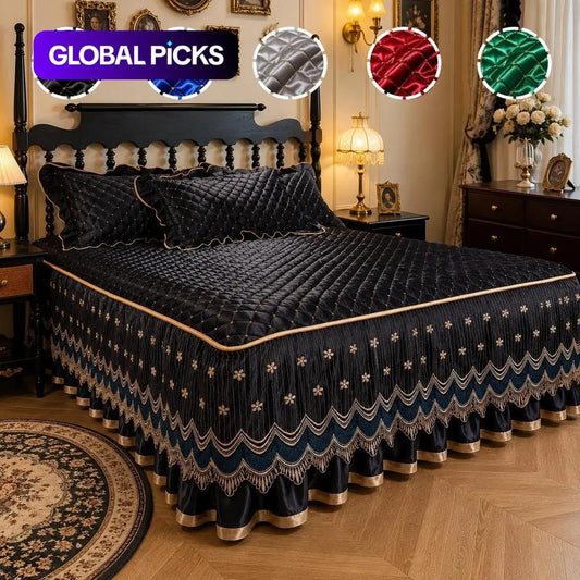 ⏳🔥LIMITED-TIME 50% OFF! ⏰Breathable Quilted Full-Coverage Bed Skirt🛏️