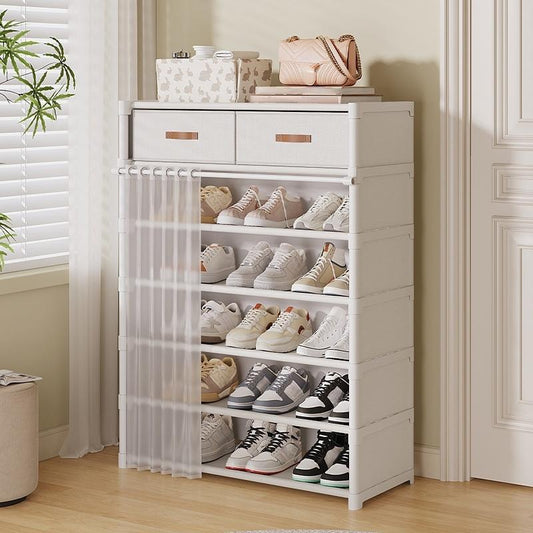 ⏳🔥LIMITED-TIME 50% OFF! ⏰Multi-Layer Shoe Rack – 360° Dustproof Protection, Removable Shelves & Dual Top Drawers – Compact Space-Saving Design 👟✨