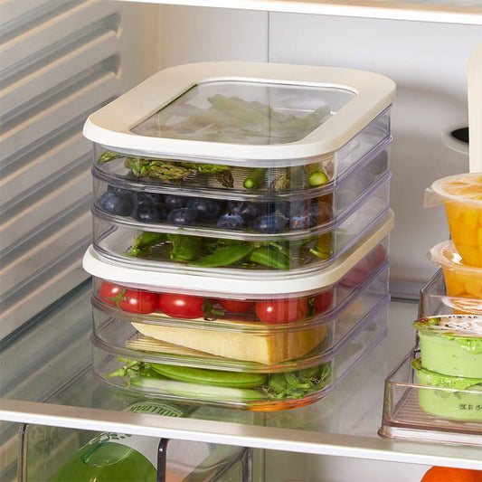 ⏳🔥LIMITED-TIME 50% OFF! ⏰ Clear Fridge Storage Container with Lid – Transparent Visibility, Stackable Design & 3 Size Options – Organize Your Fridge Effortlessly 🍱✨