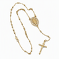 ⏳🔥LIMITED-TIME 50% OFF! ⏰Retro Gold Tone Virgin Mary Crucifix Cross Pendant Necklace with Beaded Y-Chain📿💎