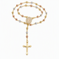 ⏳🔥LIMITED-TIME 50% OFF! ⏰Retro Gold Tone Virgin Mary Crucifix Cross Pendant Necklace with Beaded Y-Chain📿💎