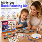 ⏳🔥LIMITED-TIME 50% OFF! ⏰🎨Kids Creative DIY Rock Painting Kit – Real Stones & Shells, Vibrant Glowing Neon Paint & Washable Safe Materials – Nurture Young Artistic Mind 🏔