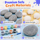 ⏳🔥LIMITED-TIME 50% OFF! ⏰🎨Kids Creative DIY Rock Painting Kit – Real Stones & Shells, Vibrant Glowing Neon Paint & Washable Safe Materials – Nurture Young Artistic Mind 🏔