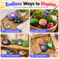 ⏳🔥LIMITED-TIME 50% OFF! ⏰🎨Kids Creative DIY Rock Painting Kit – Real Stones & Shells, Vibrant Glowing Neon Paint & Washable Safe Materials – Nurture Young Artistic Mind 🏔