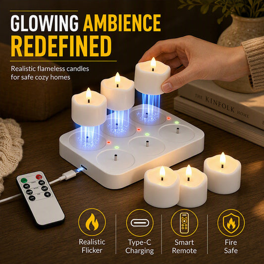 ⏳🔥LIMITED-TIME 50% OFF! ⏰⚡️Rechargeable Flameless LED Tea Light Candle🕯️