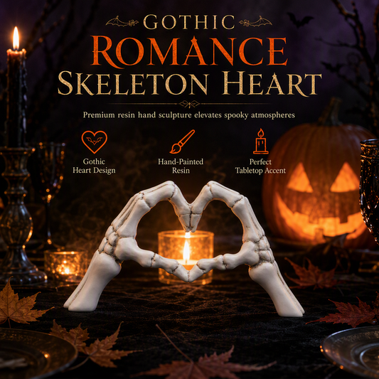⏳🔥LIMITED-TIME 50% OFF! ⏰💀 Skeleton Figurine – Gothic Heart Hand Gesture, Hand-Painted Bone Details & Solid Resin Build – Spooky Desk & Shelf Decor 🎃✨