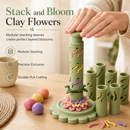 ⏳🔥LIMITED-TIME 50% OFF! ⏰DIY Clay Flower Shaping Tool and Modular Clay Bloom Maker for Handmade Crafts🌸
